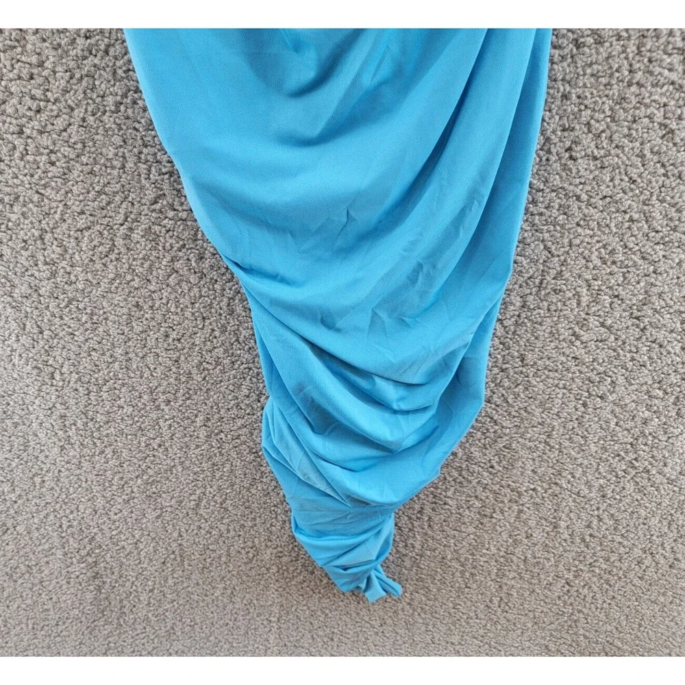 Steve Madden Ayana Dress Women's L Atlantic Blue One Shoulder Neckline Pull On~ - Picture 10 of 14